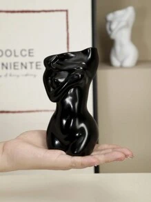 1pc Figure Design Flower Vase, A Human Art Girl Vase, Desktop Decorative Ornament, Suitable For Gift Giving,Home Decor,Flower Vase,Centerpiece,Table Decor Christmas Decorations Room Decor Christmas - Black - View 6