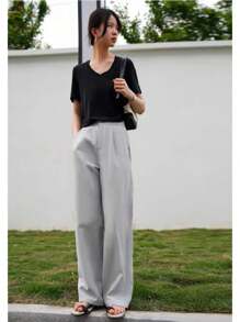 Women Pants - 淺灰色 - 查看 1