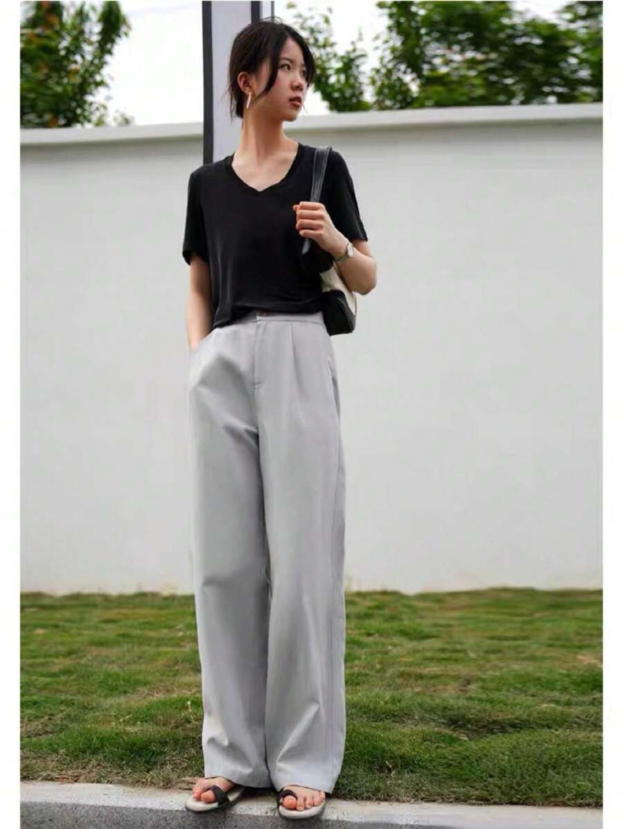 Women Pants - 淺灰色 - 查看 1