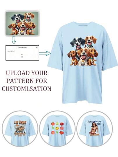 Quà Giáng Sinh Tùy Chỉnh, Quà Lễ Tạ Ơn Tùy Chỉnh, Áo T-shirt Nữ Tùy Chỉnh - Thêm Ảnh Của Riêng Bạn (Ảnh Gia Đình/Ảnh Tự Chụp/Ảnh Thú Cưng/Ảnh Bạn Bè) để Thiết Kế Áo T-shirt In Hình Cá Nhân, Logo | Quà Tặng Doanh Nghiệp | Quà Cưới | Trang Phục Dự Tiệc | Quà Sinh Nhật | Trang Phục Halloween | Trang Phục Giáng Sinh, Quà Kỷ Niệm In Hình Tùy Chỉnh, Quà Tặng Ngày Valentine, Giáng Sinh, Lễ Tạ Ơn, Năm Mới | Phong Cách Thời Trang Mùa Hè Thường Ngày |