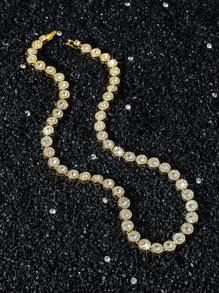 1 pieza 8mm ancho Collar de cadena con incrustación de diamantes redondos de estilo Hip Hop para hombre, regalo personalizado para novio - Estilo A - Ver 7