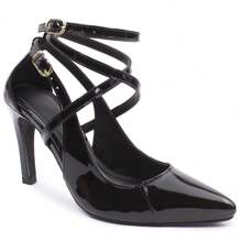 Women Heeled Sandals - 黑色清漆 - 查看 2