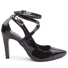 Women Heeled Sandals - 黑色清漆 - 查看 3