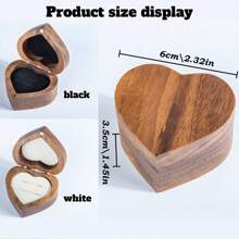 Customized Wedding Ring Box, Heart-Shaped Personalized Ring Box, Wooden Ring Box, Engagement Ring Box, Anniversary Gift, Back To School Gift, Exquisite And Romantic - Brown-black Card Slot - View 6