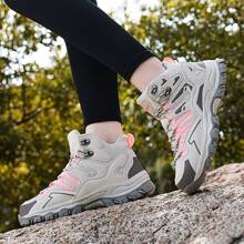 Women's Non-Slip And Wear-Resistant Walking Shoes, Color Blocking Soft Soled Hiking Shoes, Dirty Resistant Shockproof Camping Shoes