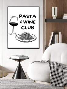 1pc Frameless Vintage Art Canvas Poster, Minimalist Cocktails, Beverages, Wine, Pasta Artwork, Ideal Gift For Bedroom, Living Room, Dining Room, Kitchen, Study, Bathroom, Corridor, Coffee Shop, Dorm, Wall Art, Wall Decor, Home Decor, Room Decor Canvas Painting Kitchen Decor - Multicolor - View 7