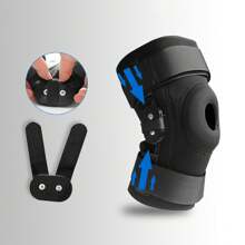 1pc Knee Support Brace With Patellar Hinge For Sports Gym Accessories Knee Support Sports Knee Pads Gym Knee Pads - Black - View 3