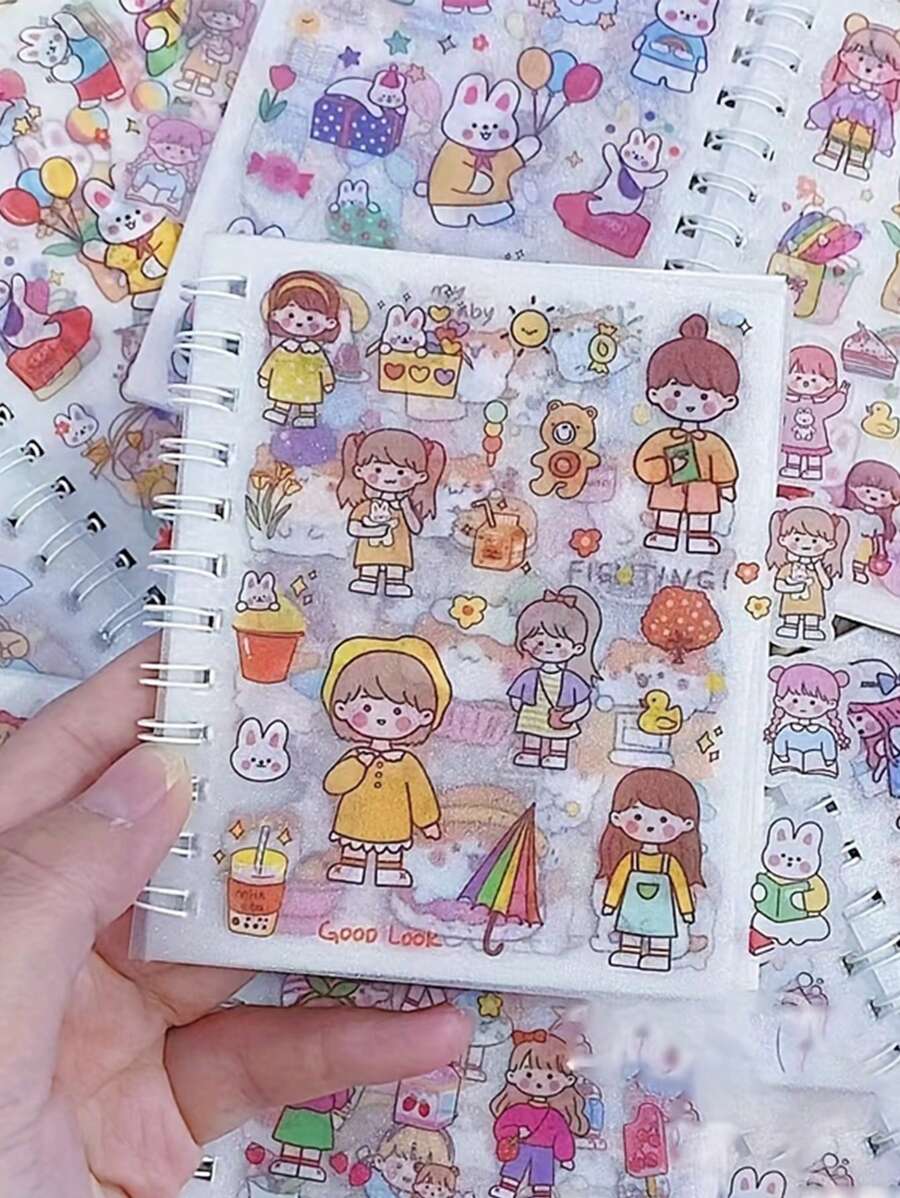 1张温馨日记贴纸，可自由裁剪，是剪贴簿的完美礼物（贴纸随机发送）