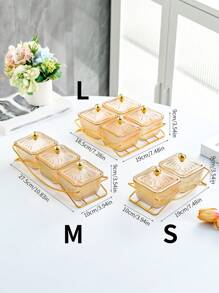 1 Stück Mehrzweck Snack-Servier-Set - Plastik Quadratischer Trockenobst & Nuss Teller mit Eisenständer für Zuhause, Wohnzimmer und Couchtisch, Weihnachtsgeschenk