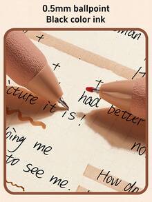 5pcs Capybara Gel Pens Set Cute Cartoon Design Soft Grip 0.5mm Ballpoint Black Color Ink For Writing School - one-size - View 5