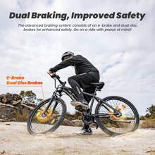 Touroll U1 E-Bikes, 26"/29" E-Bike Men Women With Removable 36 V 13 Ah Battery, 250 W Motor Mountain Bike, Electric Mountain Bike With Shimano 21 Speed, Endurance Electric Bike 55-100 KM, CST - 黑色 - 查看 6