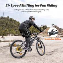 Touroll U1 E-Bikes, 26"/29" E-Bike Men Women With Removable 36 V 13 Ah Battery, 250 W Motor Mountain Bike, Electric Mountain Bike With Shimano 21 Speed, Endurance Electric Bike 55-100 KM, CST - 黑色 - 查看 7