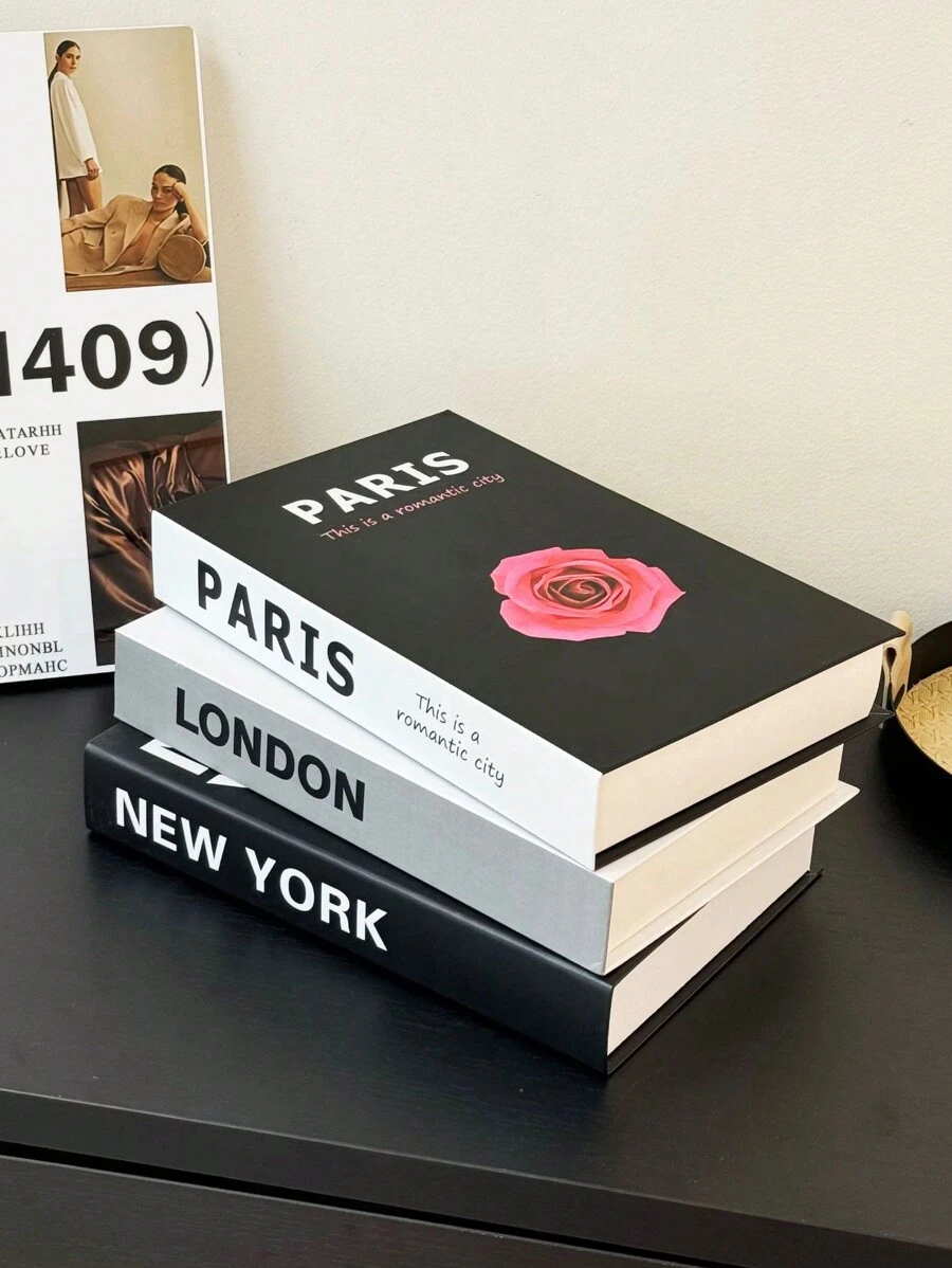 1 件/3 件复古/仿制装饰书，咖啡店/酒店书架道具，照片拍摄、电影和视频最佳礼物