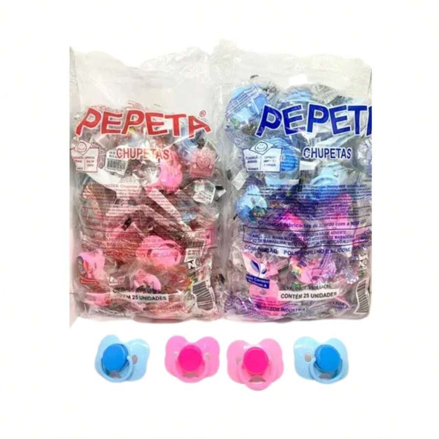 Chupetas de bico de silicone pct c/25 unidades (0303 e 0302) - mesclado - Visão 1