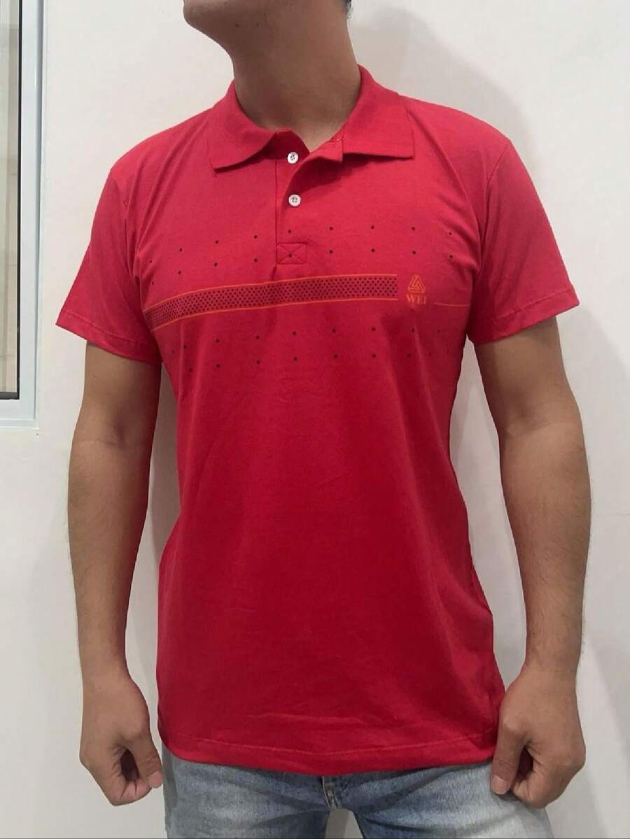 Men Polo Shirts - 紅色 - 查看 1