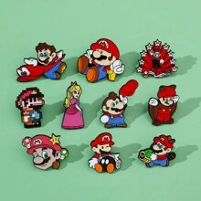 1 Stück kreative Spiel-Brosche, personalisierter  Emaille-Pin, Metall-Abzeichen-Schmuck, Kleidung, Rucksack-Accessoire, Geschenk für Freunde - Spiel-B - Übersicht 8