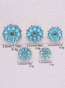 件/套 20 毫米圓形花朵水鑽玻璃紐扣，適用於 Diy 珠寶製作、服裝裝飾 - 彩色 - 查看 26