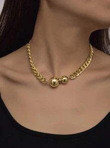 Dây chuyền kim loại ngắn có phong cách Punk, cá tính, cá tính, thời trang, cá tính cho cả nam và nữ. Thích hợp để mặc hàng ngày, mua sắm, đi dạo, tiệc tùng, tụ tập và kỳ nghỉ lãng mạn. - vòng cổ - Xem 16
