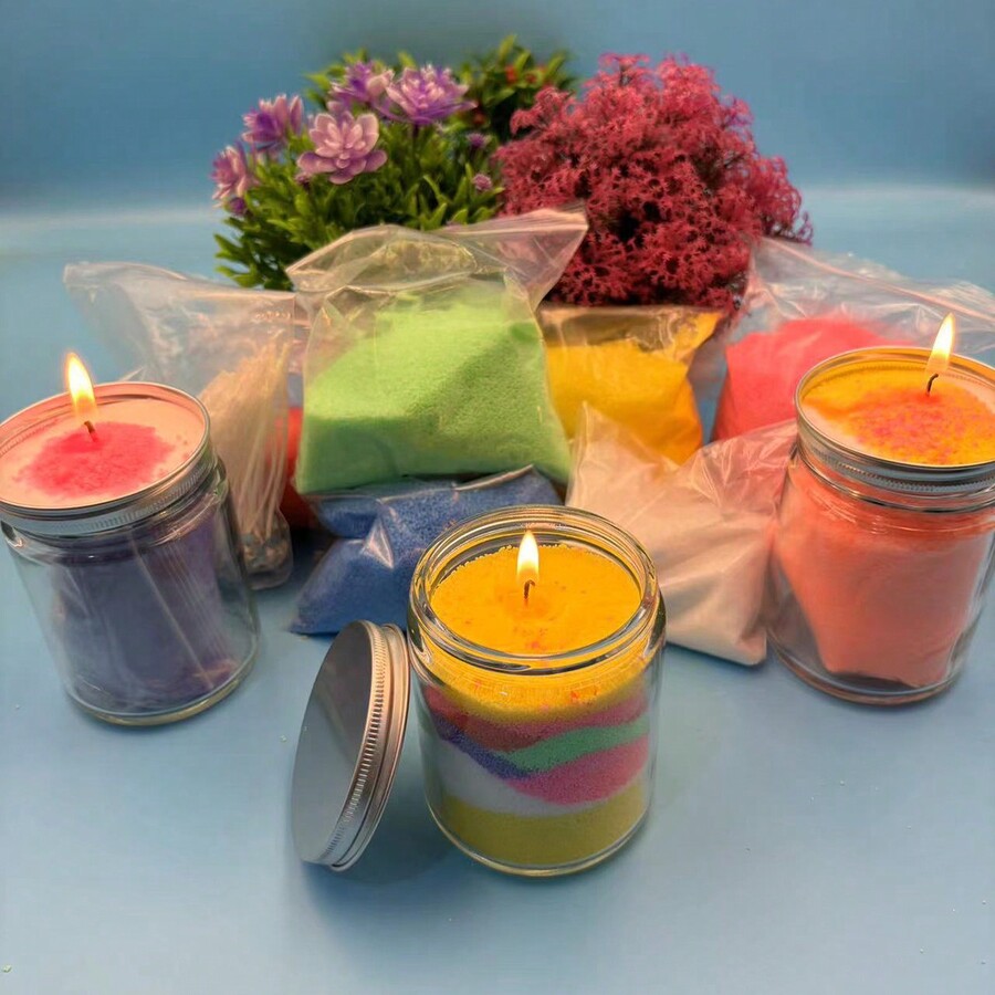 Non Fragrant Sand Wax Making Glass Cup Candle Holder Kit 120G