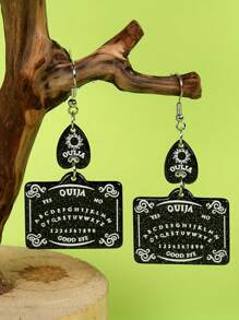 Pendientes colgantes con diseño de tarjeta de tarot creativa de Halloween, estilo gótico retro de acrílico, joyas del Festival de los Fantasmas