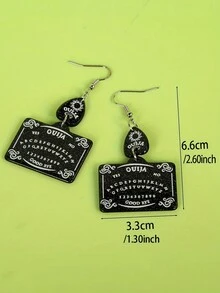 Pendientes colgantes con diseño de tarjeta de tarot creativa de Halloween, estilo gótico retro de acrílico, joyas del Festival de los Fantasmas