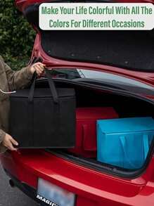 保温购物袋大容量保温袋，可重复使用的购物手提袋，柔软冷藏袋，冷热外卖或送餐袋，轻便，坚固的拉链，可折叠，直立，便携式夏季旅行假期学校用品户外露营装备露营装备午餐袋女士午餐盒袋女士