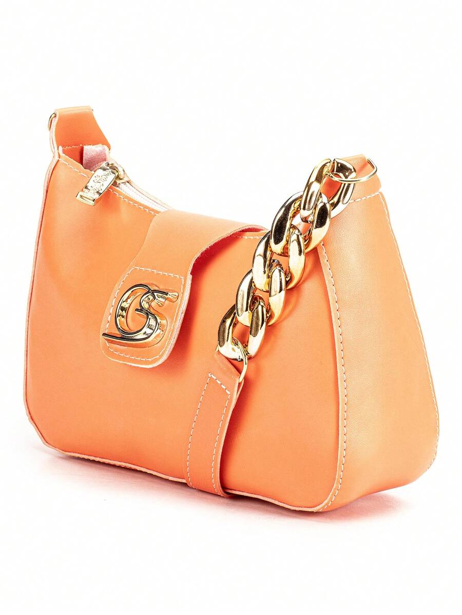 Gaby Show Women's Crescent Half Moon Shoulder Bag - 橘色 - 查看 1