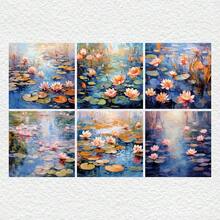 36 Sheets Scrapbook Paper Pad In 6*6'', Art Craft Pattern Paper For Scrapingbook Craft Cardstock Paper, DIY Decorative Background Card Making Supplies – Digital Lily - Blue - View 4