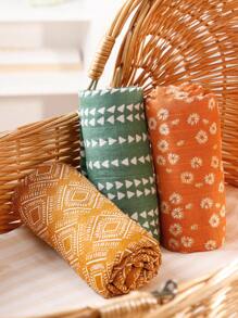 1 chiếc chăn mềm bằng vải gạc cotton mùa hè, kích thước 120*110cm, có thể dùng làm khăn tắm, khăn che khi cho con bú, đạo cụ chụp ảnh. - Nhiều màu - Xem 3