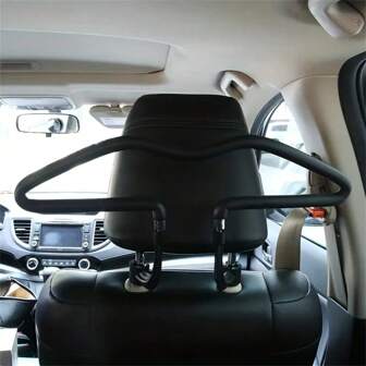 1 pieza Percha de ropa universal para auto de PU, Conjunto de percha de abrigo para reposacabezas trasero automático con soporte de acero inoxidable