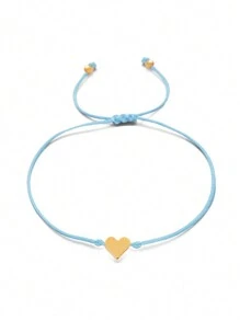 一款欧美流行休闲度假海滩夏季简约金银金属心形编织串珠手链，适合女士日常佩戴，最佳朋友礼物套装首饰。情人节 - 手繩 - 查看 21