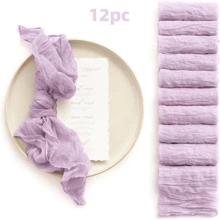 6/12/18/24/30 Pieces Purple Gauze Cheese Cloth Napkins, Multi-Color Optional Cheese Cloth Napkins Bali Cheese Cloth Napkins, Rustic Bohemian Lavender Napkins, Lavender Napkins For Family Dinners, Restaurants, Wedding Receptions, Dinners, Holiday Parties, Table Decorations