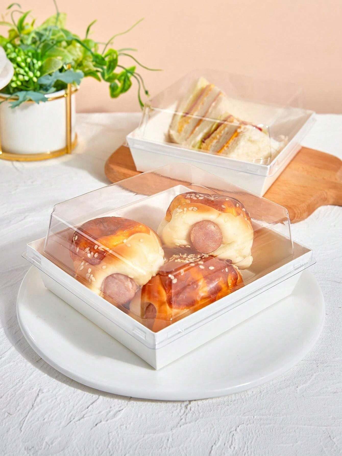 6 piezas Recipientes de horneado rectangular transparente para ...