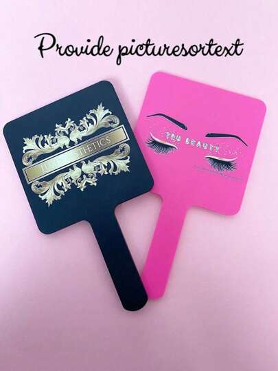 1PC Personalized Large Travel Handheld Makeup Mirror | Logo Portable MUA Mirror | Personalised Bridesmaid Gift | Mirror Christmas Valentine Gift