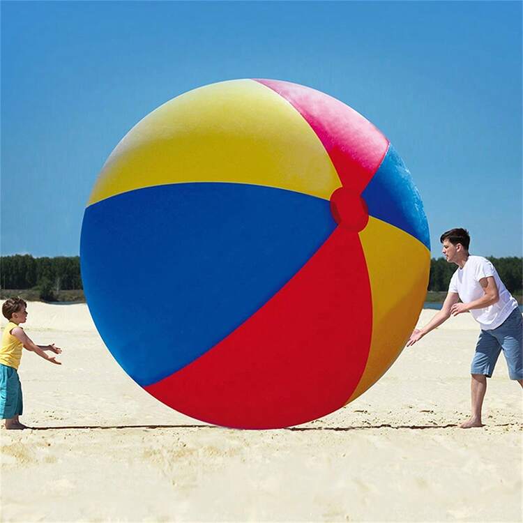 Verdickte 70cm/27,5 Zoll Strandball, Aufblasbarer Baseball, aufblasbarer Fußball, aufblasbarer Basketball, Spielen von Wasser-Volleyball, Gras, Riese Popo-Wasserball-Spielzeug - Verschiedenfarbig - Übersicht 13