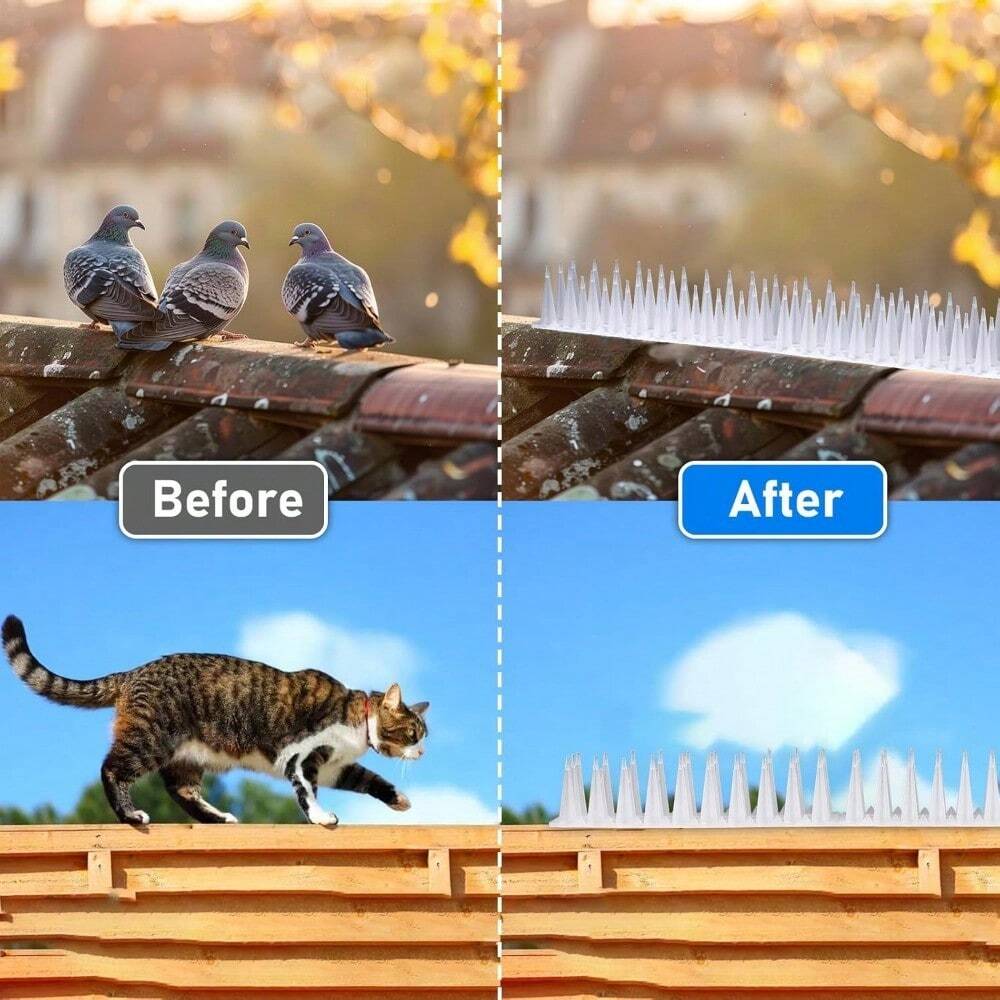 4pcs AntiBird Deterrent Spikes, Plastic Fence Spikes, Prevent Birds, Squirrels And Other
