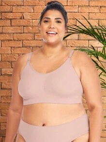 Plus Size Nursing Bras - Baby Pink - View 3