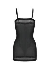 1 pezzo Abito sottoveste in seta sexy da donna, vestito mini a canotta, silhouette aderente, adatto per coppie, feste, discoteca