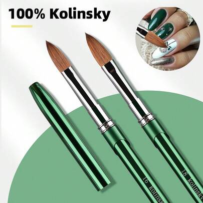 Sản phẩm mới chất lượng cao, làm từ 100% lông chồn Kolinsky nguyên chất, cọ vẽ móng acrylic, kích thước từ 2-18.