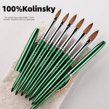 High Quality 100% Kolinsky Acrylic Nail Brush New Product Metal Pure Kolinsky Brush For Acrylic Nails Sizes 2-18 Nail Tool
