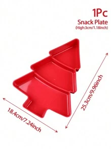 1Pc Christmas Tree Shape Plastic Divider Tray,Candy Snack Biscuit Dessert Dried Fruit Nut Tray,Home Table Decor,Birthday Party Gender Reveal Party Christmas Party Favorite Snack Tray,Christmas