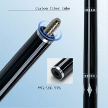 9mm High Quality Pointed Carbon Fiber Snooker Cue, 58 Inch Split Shaft, Customizable - Black - View 5