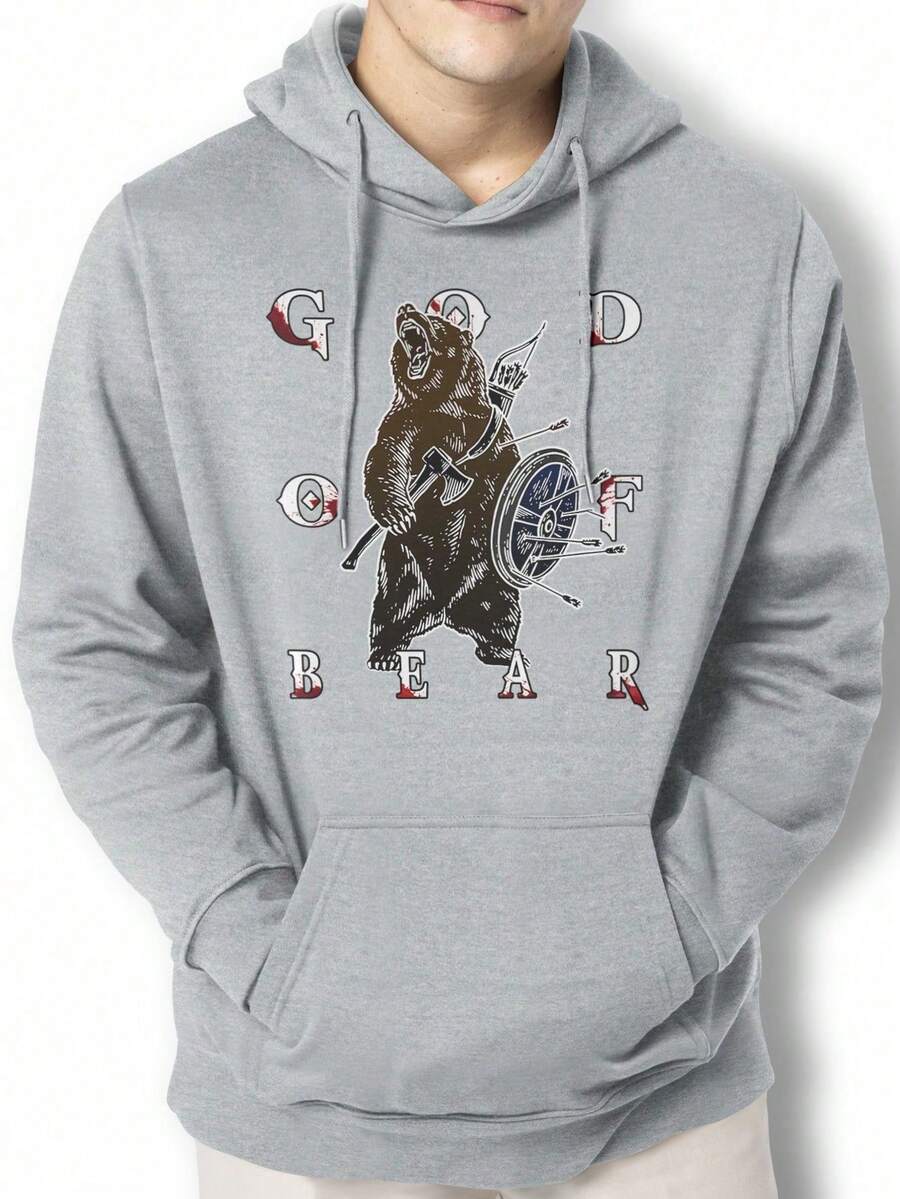 Men Hoodies - 淺灰色 - 查看 1