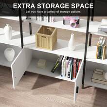 [Back To School]Bookcase With Door Black+White - Multicolor - View 7
