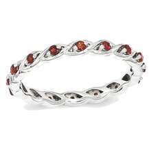 Gem And Harmony 1/3 Carat (Ctw) Garnet Eternity Twist Band Ring In Sterling Silver - Nhiều màu - Xem 2