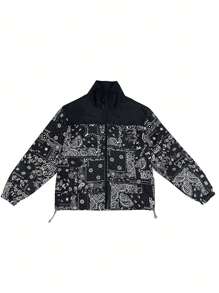 Women's Jacket With Letter Print And Contrast Color Coat Suitable For Spring And Autumn