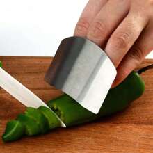 1入不鏽鋼手指保護套，可調節手指保護器，廚房蔬菜切割器具，手指保護器 - 銀色 - 查看 4