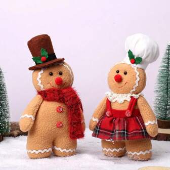 圣诞装饰 1 件圣诞装饰，姜饼人娃娃，欧美玩具装饰羊毛侏儒娃娃，圣诞装饰，家居装饰，派对装饰，感恩节礼物，（部分配件随机）