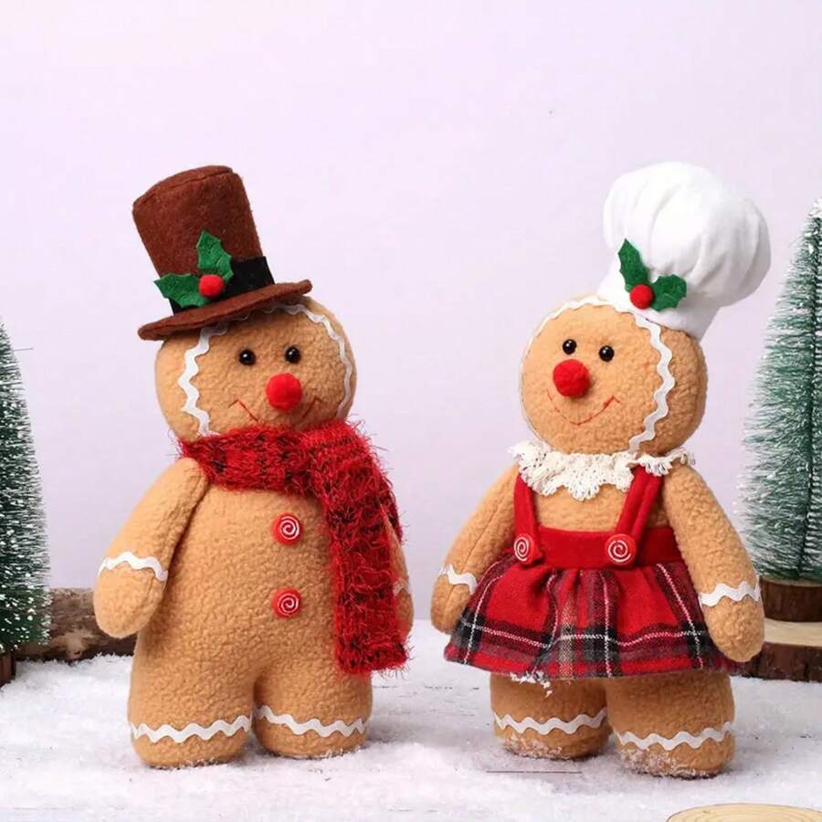 圣诞装饰 1 件圣诞装饰，姜饼人娃娃，欧美玩具装饰羊毛侏儒娃娃，圣诞装饰，家居装饰，派对装饰，感恩节礼物，（部分配件随机） - 彩色 - 查看 1