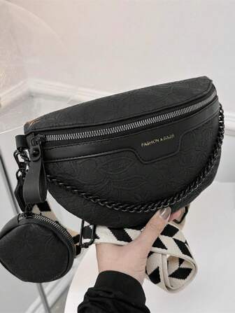 Floral Patterned Coin Purse Fashionable Chest Bag